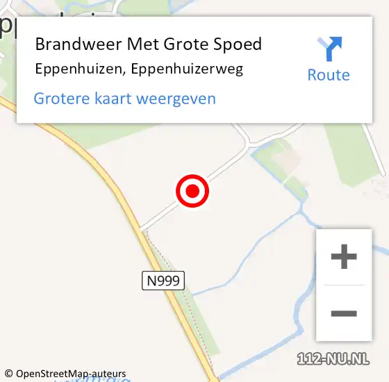 Locatie op kaart van de 112 melding: Brandweer Met Grote Spoed Naar Eppenhuizen, Eppenhuizerweg op 25 februari 2017 21:25