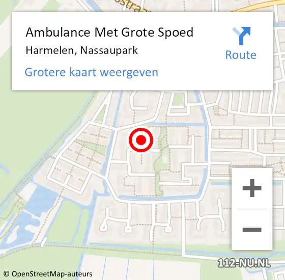 Locatie op kaart van de 112 melding: Ambulance Met Grote Spoed Naar Harmelen, Nassaupark op 25 februari 2017 21:59