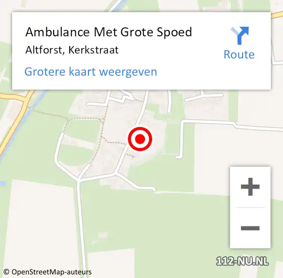 Locatie op kaart van de 112 melding: Ambulance Met Grote Spoed Naar Altforst, Kerkstraat op 25 februari 2017 22:11