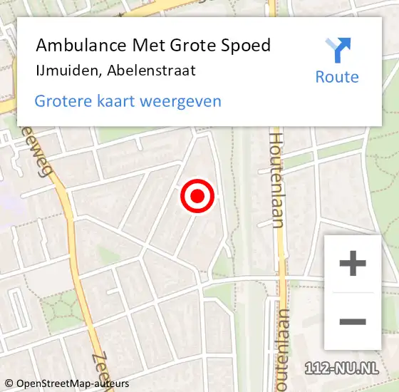 Locatie op kaart van de 112 melding: Ambulance Met Grote Spoed Naar IJmuiden, Abelenstraat op 25 februari 2017 23:59