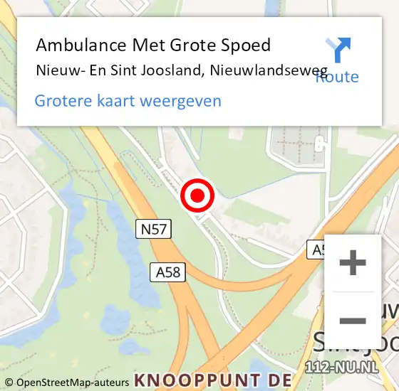 Locatie op kaart van de 112 melding: Ambulance Met Grote Spoed Naar Nieuw- En Sint Joosland, Nieuwlandseweg op 19 september 2013 07:50