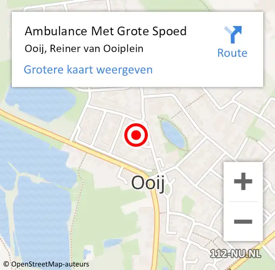 Locatie op kaart van de 112 melding: Ambulance Met Grote Spoed Naar Ooij, Reiner van Ooiplein op 26 februari 2017 02:12