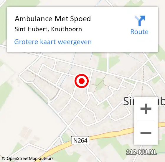 Locatie op kaart van de 112 melding: Ambulance Met Spoed Naar Sint Hubert, Kruithoorn op 26 februari 2017 02:21