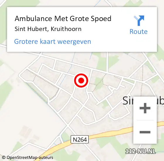 Locatie op kaart van de 112 melding: Ambulance Met Grote Spoed Naar Sint Hubert, Kruithoorn op 26 februari 2017 02:22