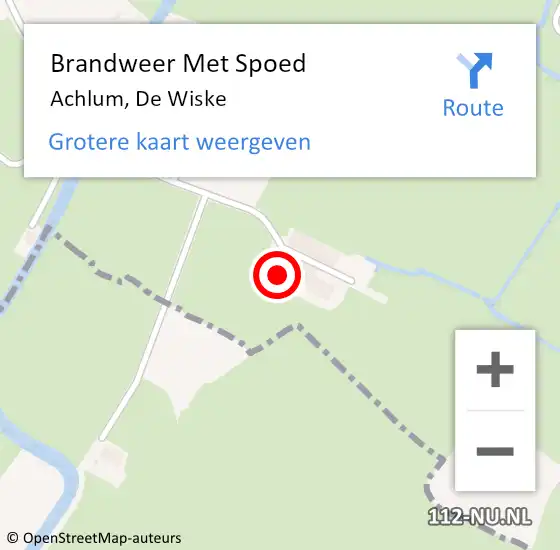 Locatie op kaart van de 112 melding: Brandweer Met Spoed Naar Achlum, De Wiske op 12 januari 2014 11:05