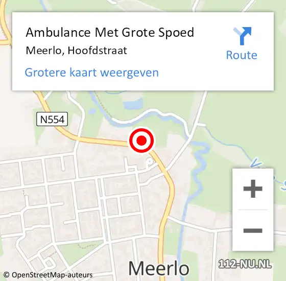 Locatie op kaart van de 112 melding: Ambulance Met Grote Spoed Naar Meerlo, Hoofdstraat op 26 februari 2017 04:59