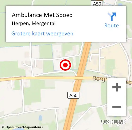 Locatie op kaart van de 112 melding: Ambulance Met Spoed Naar Herpen, Mergental op 26 februari 2017 05:58