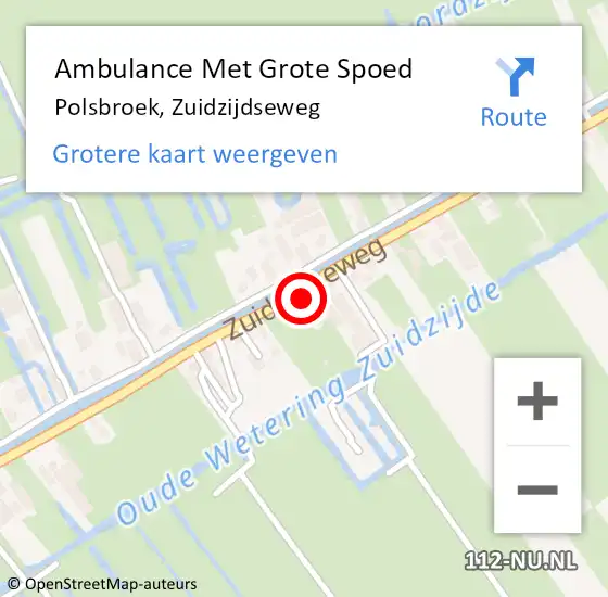 Locatie op kaart van de 112 melding: Ambulance Met Grote Spoed Naar Polsbroek, Zuidzijdseweg op 26 februari 2017 07:26