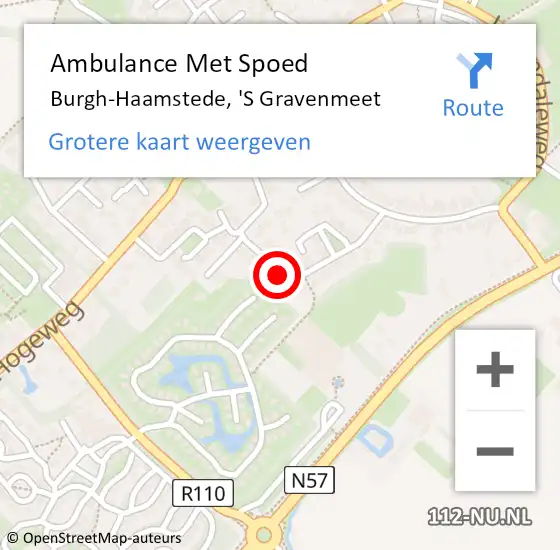 Locatie op kaart van de 112 melding: Ambulance Met Spoed Naar Burgh-Haamstede, 'S Gravenmeet op 26 februari 2017 07:39