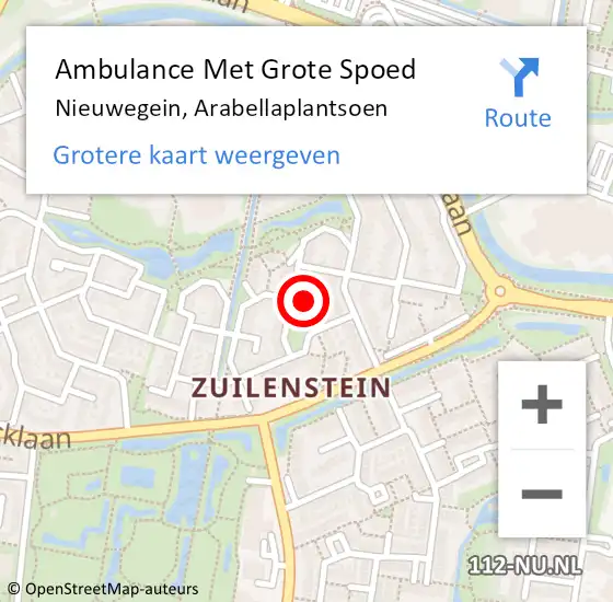 Locatie op kaart van de 112 melding: Ambulance Met Grote Spoed Naar Nieuwegein, Arabellaplantsoen op 26 februari 2017 08:05