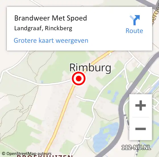 Locatie op kaart van de 112 melding: Brandweer Met Spoed Naar Landgraaf, Rinckberg op 26 februari 2017 08:14