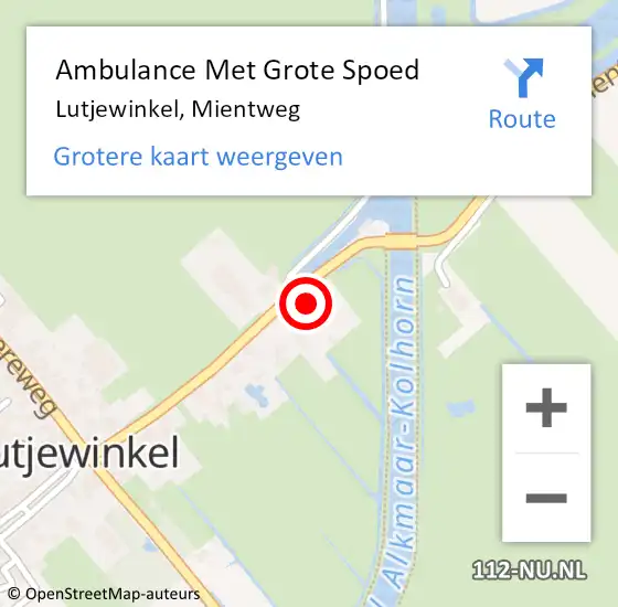 Locatie op kaart van de 112 melding: Ambulance Met Grote Spoed Naar Lutjewinkel, Mientweg op 26 februari 2017 08:23