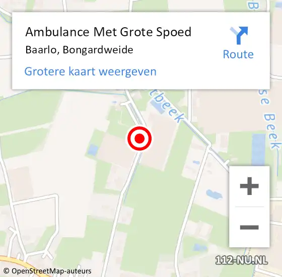 Locatie op kaart van de 112 melding: Ambulance Met Grote Spoed Naar Baarlo, Bongardweide op 12 januari 2014 11:15