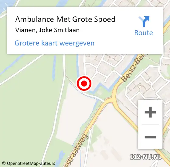 Locatie op kaart van de 112 melding: Ambulance Met Grote Spoed Naar Vianen, Joke Smitlaan op 26 februari 2017 08:52