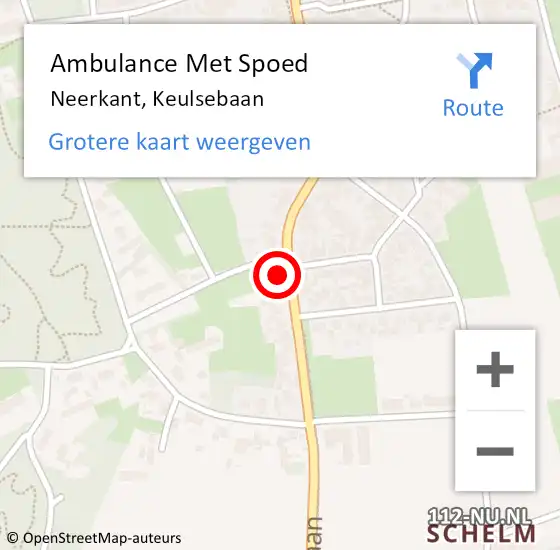 Locatie op kaart van de 112 melding: Ambulance Met Spoed Naar Neerkant, Keulsebaan op 26 februari 2017 09:25