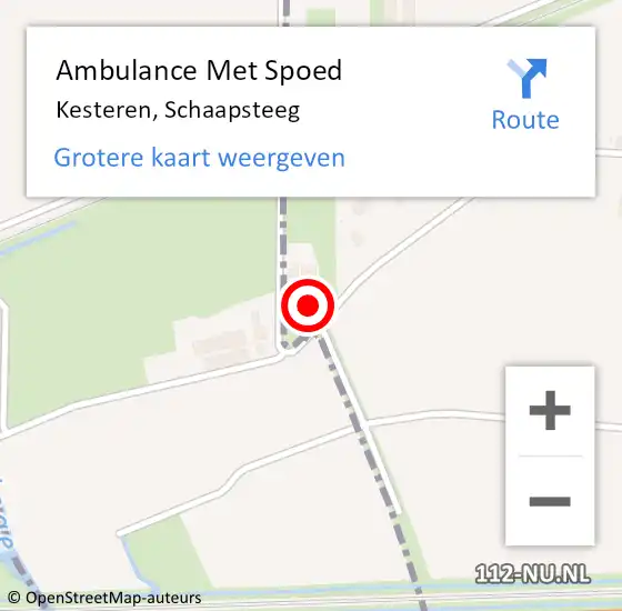 Locatie op kaart van de 112 melding: Ambulance Met Spoed Naar Kesteren, Schaapsteeg op 26 februari 2017 09:32