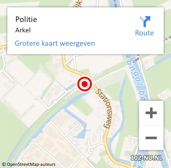 Locatie op kaart van de 112 melding: Politie Arkel op 26 februari 2017 09:40