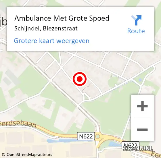 Locatie op kaart van de 112 melding: Ambulance Met Grote Spoed Naar Schijndel, Biezenstraat op 26 februari 2017 10:13