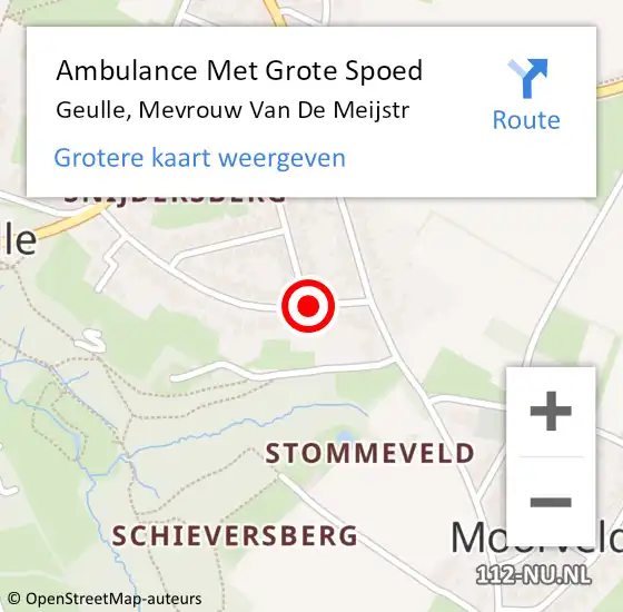 Locatie op kaart van de 112 melding: Ambulance Met Grote Spoed Naar Geulle, Mevrouw Van De Meijstr op 12 januari 2014 11:36