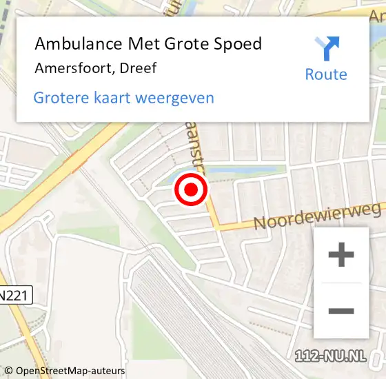 Locatie op kaart van de 112 melding: Ambulance Met Grote Spoed Naar Amersfoort, Dreef op 26 februari 2017 12:47