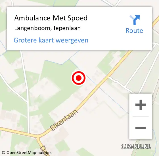 Locatie op kaart van de 112 melding: Ambulance Met Spoed Naar Langenboom, Iepenlaan op 26 februari 2017 13:07