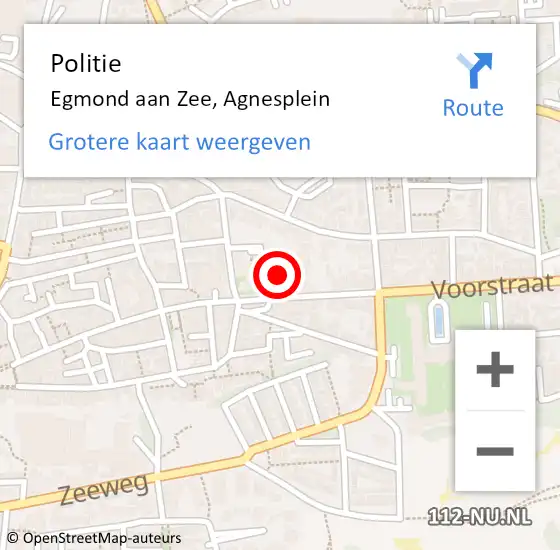 Locatie op kaart van de 112 melding: Politie Egmond aan Zee, Agnesplein op 26 februari 2017 13:55