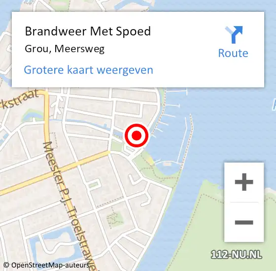 Locatie op kaart van de 112 melding: Brandweer Met Spoed Naar Grou, Meersweg op 26 februari 2017 14:42