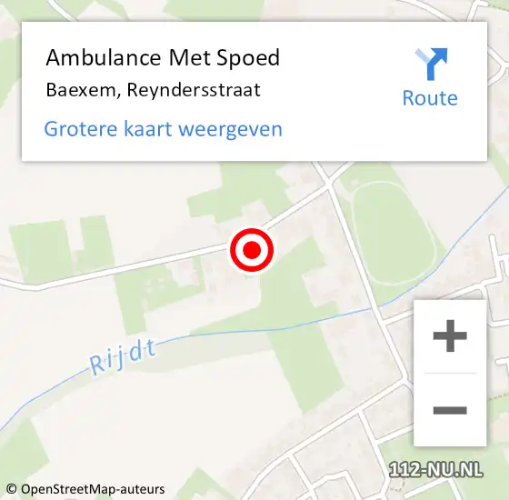 Locatie op kaart van de 112 melding: Ambulance Met Spoed Naar Baexem, Reyndersstraat op 26 februari 2017 17:32