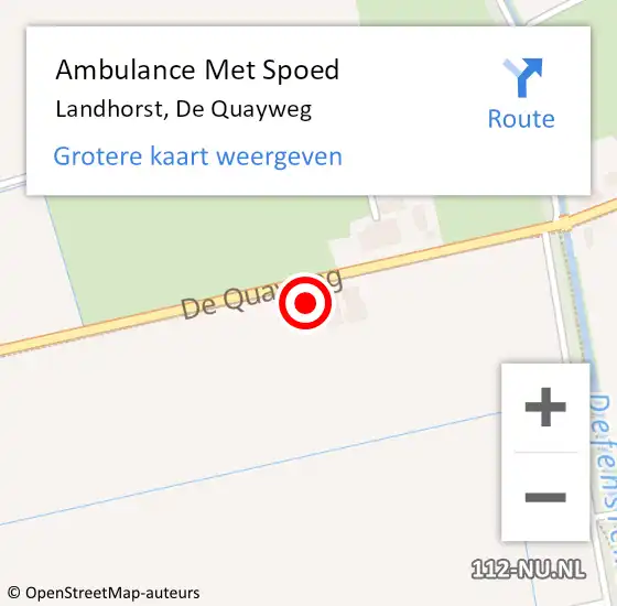 Locatie op kaart van de 112 melding: Ambulance Met Spoed Naar Landhorst, De Quayweg op 26 februari 2017 17:54