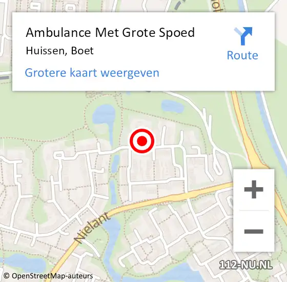 Locatie op kaart van de 112 melding: Ambulance Met Grote Spoed Naar Huissen, Boet op 26 februari 2017 17:57