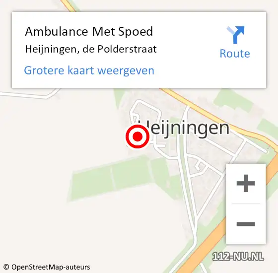 Locatie op kaart van de 112 melding: Ambulance Met Spoed Naar Heijningen, de Polderstraat op 26 februari 2017 19:42