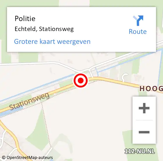 Locatie op kaart van de 112 melding: Politie Echteld, Stationsweg op 12 januari 2014 12:18