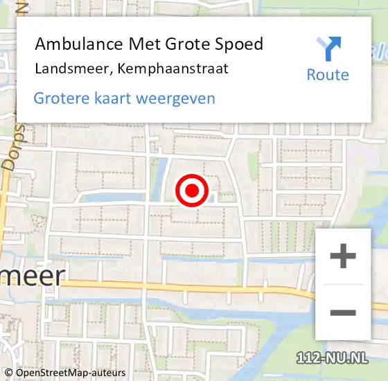 Locatie op kaart van de 112 melding: Ambulance Met Grote Spoed Naar Landsmeer, Kemphaanstraat op 26 februari 2017 20:23