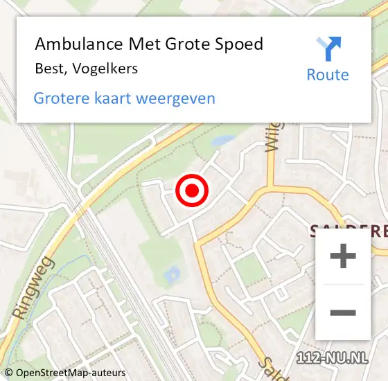 Locatie op kaart van de 112 melding: Ambulance Met Grote Spoed Naar Best, Vogelkers op 26 februari 2017 21:39