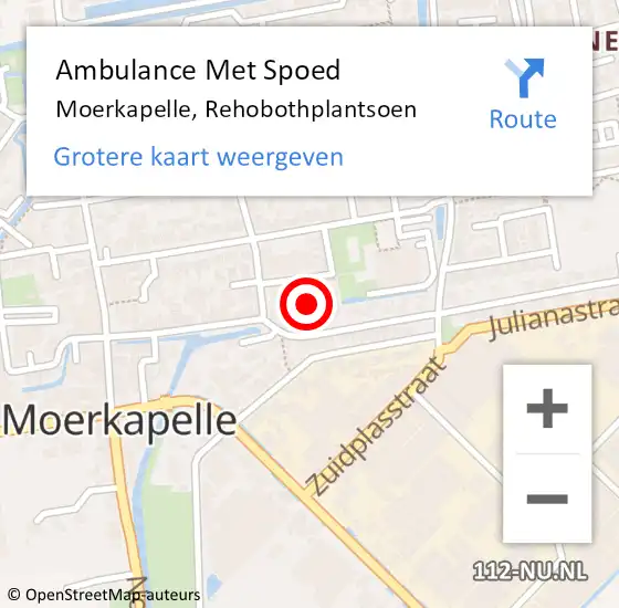 Locatie op kaart van de 112 melding: Ambulance Met Spoed Naar Moerkapelle, Rehobothplantsoen op 27 februari 2017 02:34