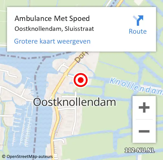 Locatie op kaart van de 112 melding: Ambulance Met Spoed Naar Oostknollendam, Sluisstraat op 27 februari 2017 03:06