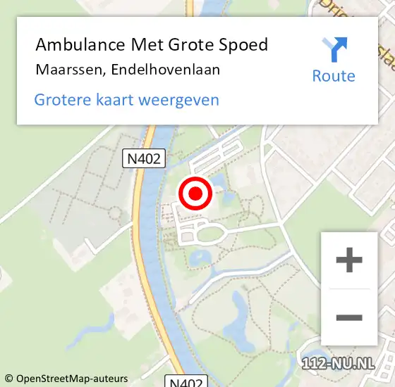 Locatie op kaart van de 112 melding: Ambulance Met Grote Spoed Naar Maarssen, Endelhovenlaan op 27 februari 2017 06:50