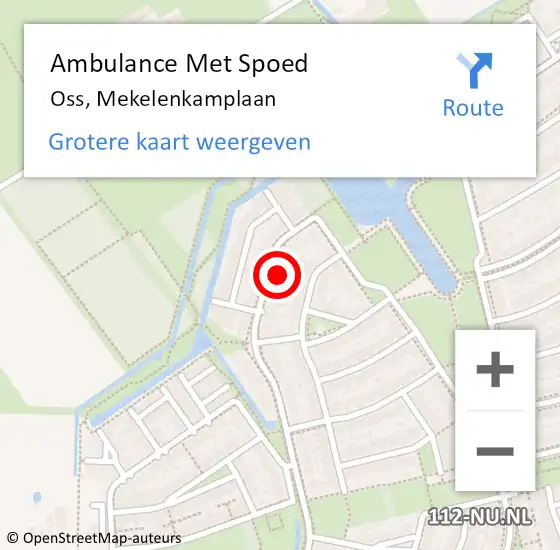 Locatie op kaart van de 112 melding: Ambulance Met Spoed Naar Oss, Mekelenkamplaan op 27 februari 2017 10:34