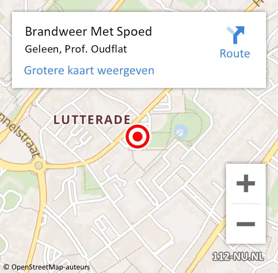 Locatie op kaart van de 112 melding: Brandweer Met Spoed Naar Geleen, Prof. Oudflat op 27 februari 2017 10:39