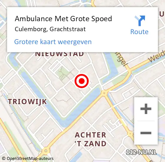 Locatie op kaart van de 112 melding: Ambulance Met Grote Spoed Naar Culemborg, Grachtstraat op 27 februari 2017 10:43