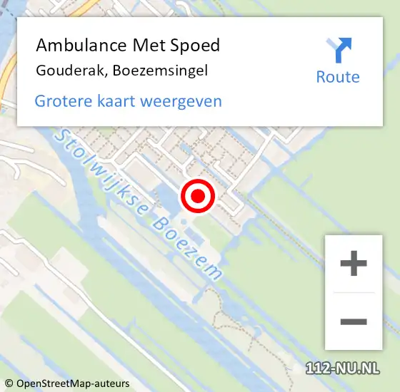 Locatie op kaart van de 112 melding: Ambulance Met Spoed Naar Gouderak, Boezemsingel op 27 februari 2017 13:00