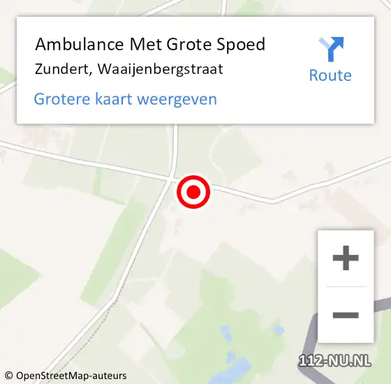 Locatie op kaart van de 112 melding: Ambulance Met Grote Spoed Naar Zundert, Waaijenbergstraat op 27 februari 2017 13:11