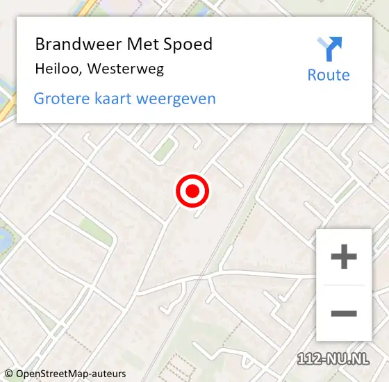 Locatie op kaart van de 112 melding: Brandweer Met Spoed Naar Heiloo, Westerweg op 12 januari 2014 13:53