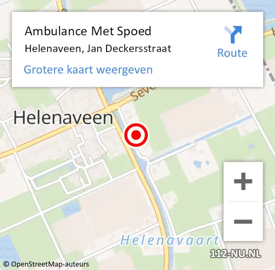 Locatie op kaart van de 112 melding: Ambulance Met Spoed Naar Helenaveen, Jan Deckersstraat op 27 februari 2017 14:24