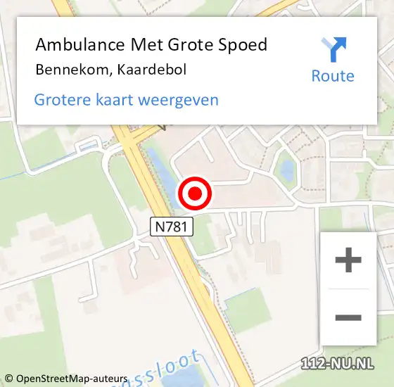 Locatie op kaart van de 112 melding: Ambulance Met Grote Spoed Naar Bennekom, Kaardebol op 27 februari 2017 14:27