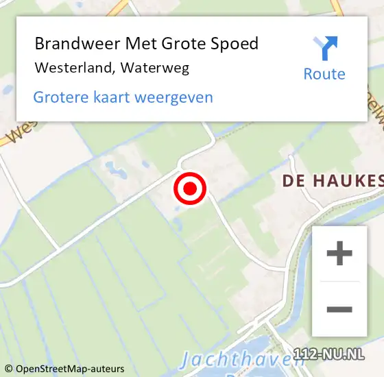 Locatie op kaart van de 112 melding: Brandweer Met Grote Spoed Naar Westerland, Waterweg op 27 februari 2017 14:51