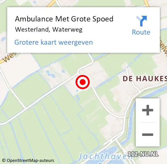 Locatie op kaart van de 112 melding: Ambulance Met Grote Spoed Naar Westerland, Waterweg op 27 februari 2017 15:13