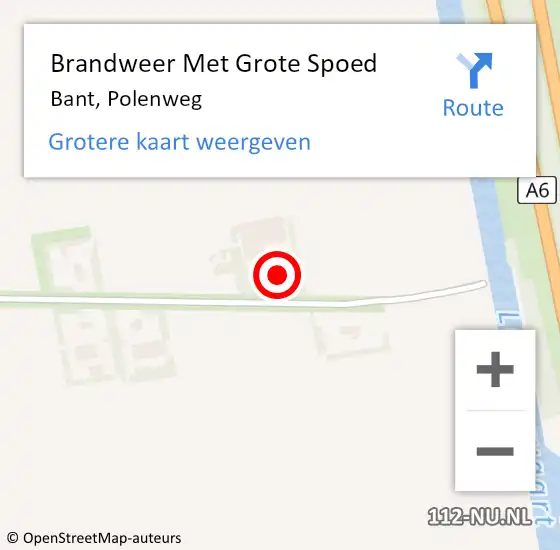 Locatie op kaart van de 112 melding: Brandweer Met Grote Spoed Naar Bant, Polenweg op 27 februari 2017 15:42