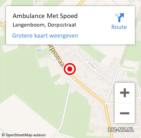 Locatie op kaart van de 112 melding: Ambulance Met Spoed Naar Langenboom, Dorpsstraat op 27 februari 2017 15:51