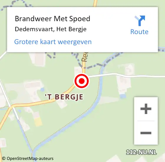 Locatie op kaart van de 112 melding: Brandweer Met Spoed Naar Dedemsvaart, Het Bergje op 27 februari 2017 17:50